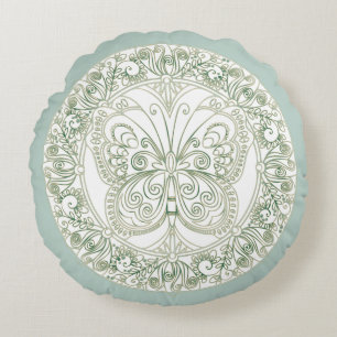 Butterfly Mandala - Pillow Rond Kussen