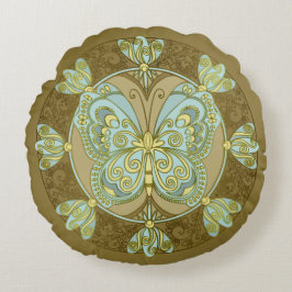 Butterfly Mandala - Pillow Rond Kussen