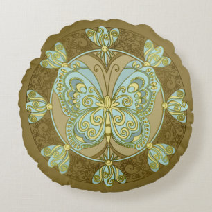 Butterfly Mandala - Pillow Rond Kussen