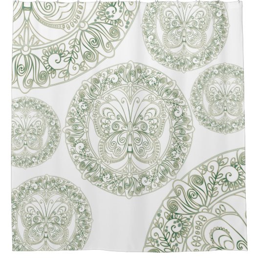 Butterfly Mandala - Shower Curtain Douchegordijn (Voorkant)