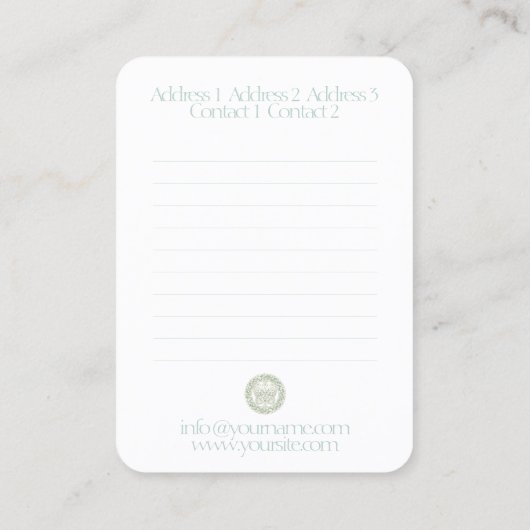 Butterfly Mandala - Visitekaartje (Achterkant)