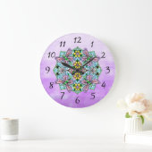 Butterfly Mandala Whimsical Hand Drawn  Grote Klok (Huis)