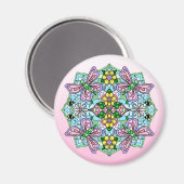 Butterfly Mandala Whimsical Hand Drawn Magneet (Voorkant / Achterkant)