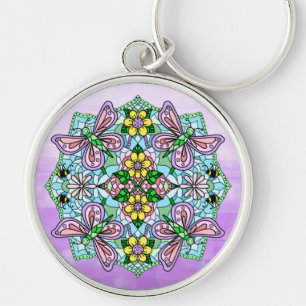 Butterfly Mandala Whimsical Hand Drawn Sleutelhang Sleutelhanger