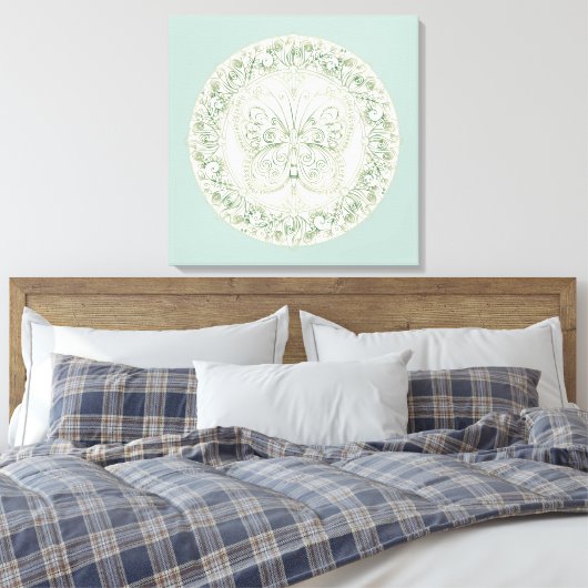Butterfly Mandala - Wrapped Canvas (Insitu (Slaapkamer))