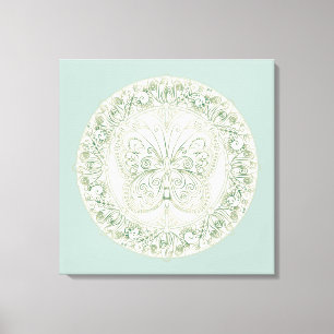 Butterfly Mandala - Wrapped Canvas Afdruk
