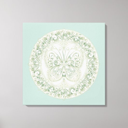 Butterfly Mandala - Wrapped Canvas Afdruk (Voorkant)