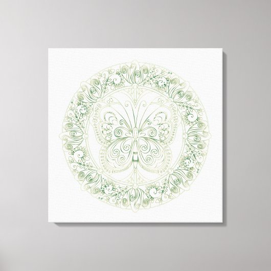 Butterfly Mandala - Wrapped Canvas Afdruk (Voorkant)