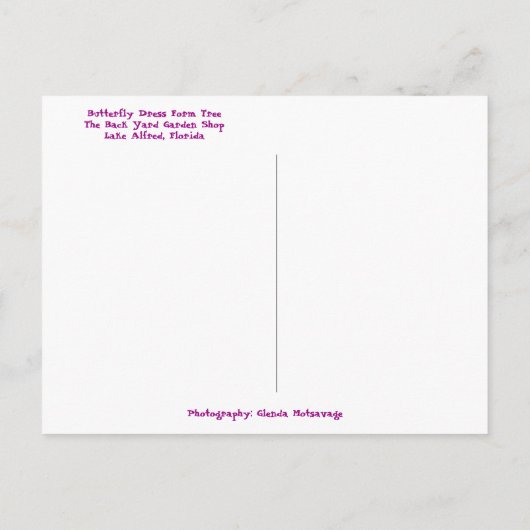 Butterfly Mannequin Dress Form kerstboom Briefkaart (Achterkant)