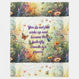 Butterfly Mantra Positieve Quotes Fleece Deken