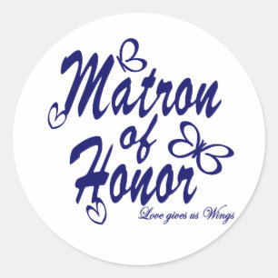 Butterfly/Matron of Honor Ronde Sticker
