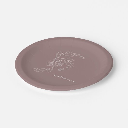 Butterfly Mauve Baby shower Custom Papieren Bordje (Gekanteld)