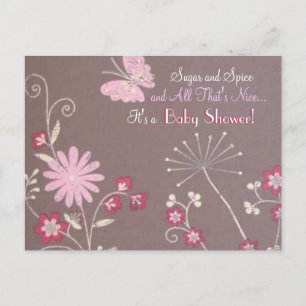 Butterfly Meadow Baby shower Invite Uitnodiging Briefkaart