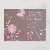 Butterfly Meadow Baby shower Uitnodigen Uitnodiging Briefkaart (Voorkant)