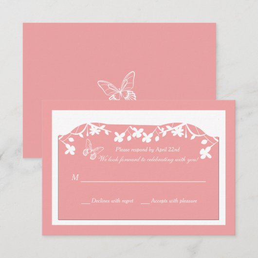 Butterfly Meadow Response Card Kaart (Voorkant / Achterkant)