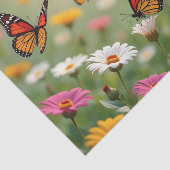 Butterfly Meadow Seamless Pattern Vibrant Flowers Tissuepapier (Detail)