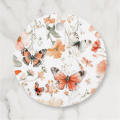 Butterfly Meadow Waterverf CUSTOM Vrijgezellenfees Bedankjes Labels (Achterkant)