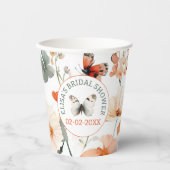 Butterfly Meadow Waterverf CUSTOM Vrijgezellenfees Papieren Bekers (Voorkant)