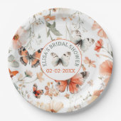 Butterfly Meadow Waterverf CUSTOM Vrijgezellenfees Papieren Bordje (Voorkant)