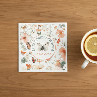 Butterfly Meadow Waterverf CUSTOM Vrijgezellenfees Servet