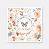 Butterfly Meadow Waterverf CUSTOM Vrijgezellenfees Servet (Voorkant)