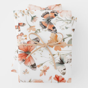 Butterfly Meadow Waterverf  Inpakpapier Vel