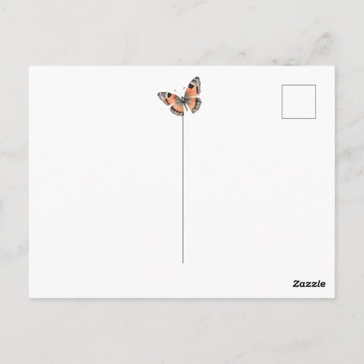 Butterfly Meadow Waterverf Vrijgezellenfeest CUSTO Briefkaart (Achterkant)