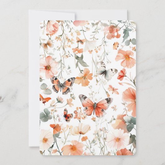 Butterfly Meadow Waterverf Vrijgezellenfeest CUSTO Kaart (Achterkant)