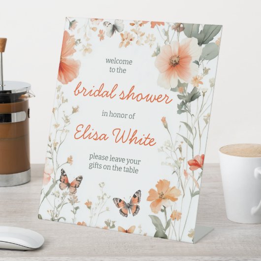 Butterfly Meadow Waterverf Vrijgezellenfeest CUSTO Reclamebord Met Voetstuk (Insitu)