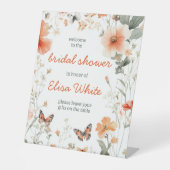 Butterfly Meadow Waterverf Vrijgezellenfeest CUSTO Reclamebord Met Voetstuk (Voorkant)