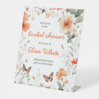 Butterfly Meadow Waterverf Vrijgezellenfeest CUSTO Reclamebord Met Voetstuk