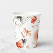 Butterfly Meadow Waterverf  Vrijgezellenfeest Papieren Bekers (Achterkant)