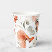 Butterfly Meadow Waterverf  Vrijgezellenfeest Papieren Bekers (Rechts)