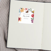 Butterfly Meadows Baby shower Bookplate