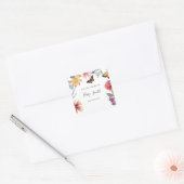 Butterfly Meadows Baby shower Bookplate Vierkante Sticker (Envelop)