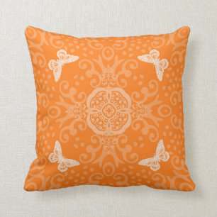 Butterfly Medallion Kijk Oranje Kussen