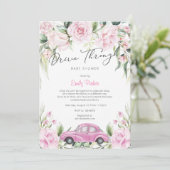 Butterfly, Meisje Baby shower Thema's, Kaart (Staand voorkant)