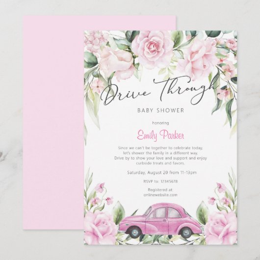 Butterfly, Meisje Baby shower Thema's, Kaart (Voorkant / Achterkant)