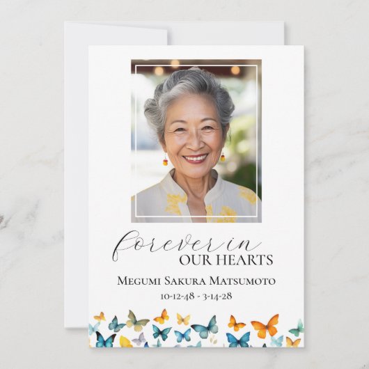Butterfly Memorial begrafenisprogramma Kaart (Voorkant)