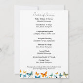 Butterfly Memorial begrafenisprogramma Kaart (Achterkant)