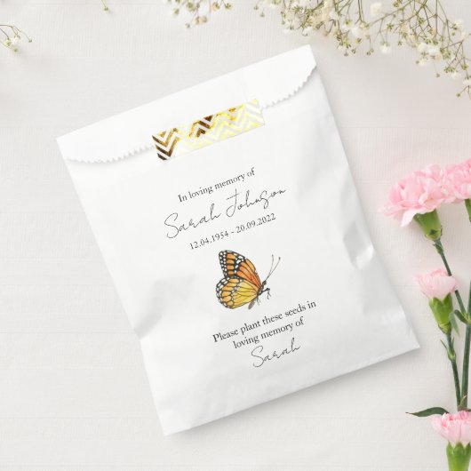 Butterfly Memorial begrafeniszaad Bedankzakje (Gezegeld)