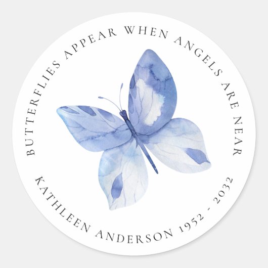 Butterfly Memorial Classic Round Sticker (Voorkant)