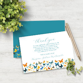 Butterfly Memorial Dank u kaart - Blauwgroen Terug