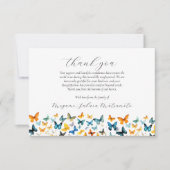 Butterfly Memorial Dank u kaart Elegant Zwart (Voorkant)