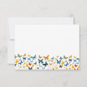 Butterfly Memorial Dank u kaart Elegant Zwart (Achterkant)