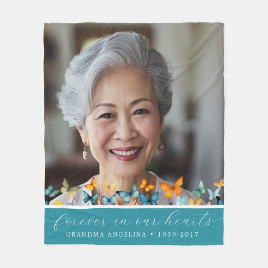 Butterfly Memorial Gepersonaliseerd fleece deken B (Voorkant)