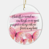 Butterfly Memorial Glitter Floral Poem Keramisch Ornament (Links)