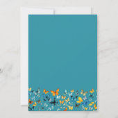 Butterfly Memorial Invitation - Blauwgroen terug Kaart (Achterkant)