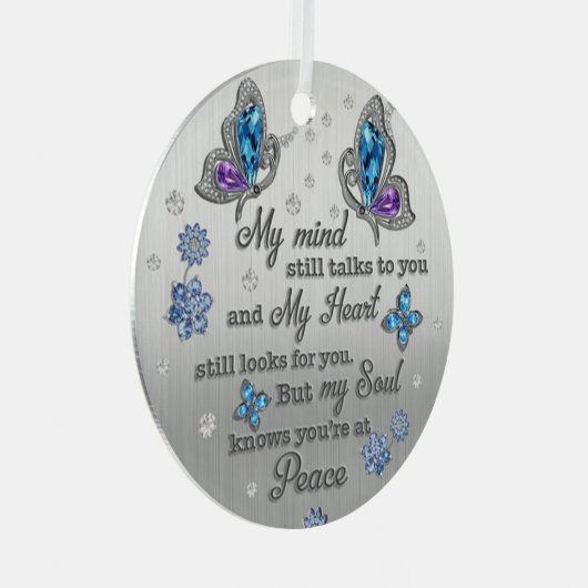 Butterfly Memorial Mijn geest praat nog steeds met Metalen Ornament (Voorkant Rechts)