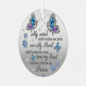 Butterfly Memorial Mijn geest praat nog steeds met Metalen Ornament (Voorkant links)